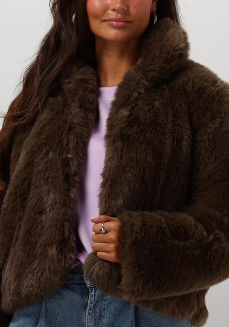 Taupe MODSTRÖM Faux fur jas LOUISAMD JACKET - large