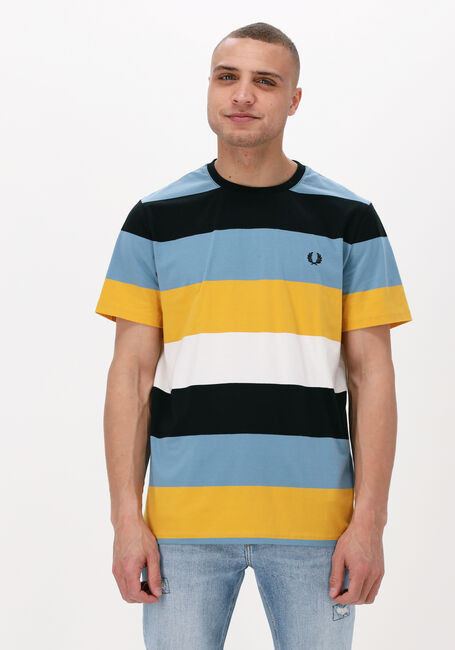 Donkerblauwe FRED PERRY T-shirt BOLD STRIPE T-SHIRT - large