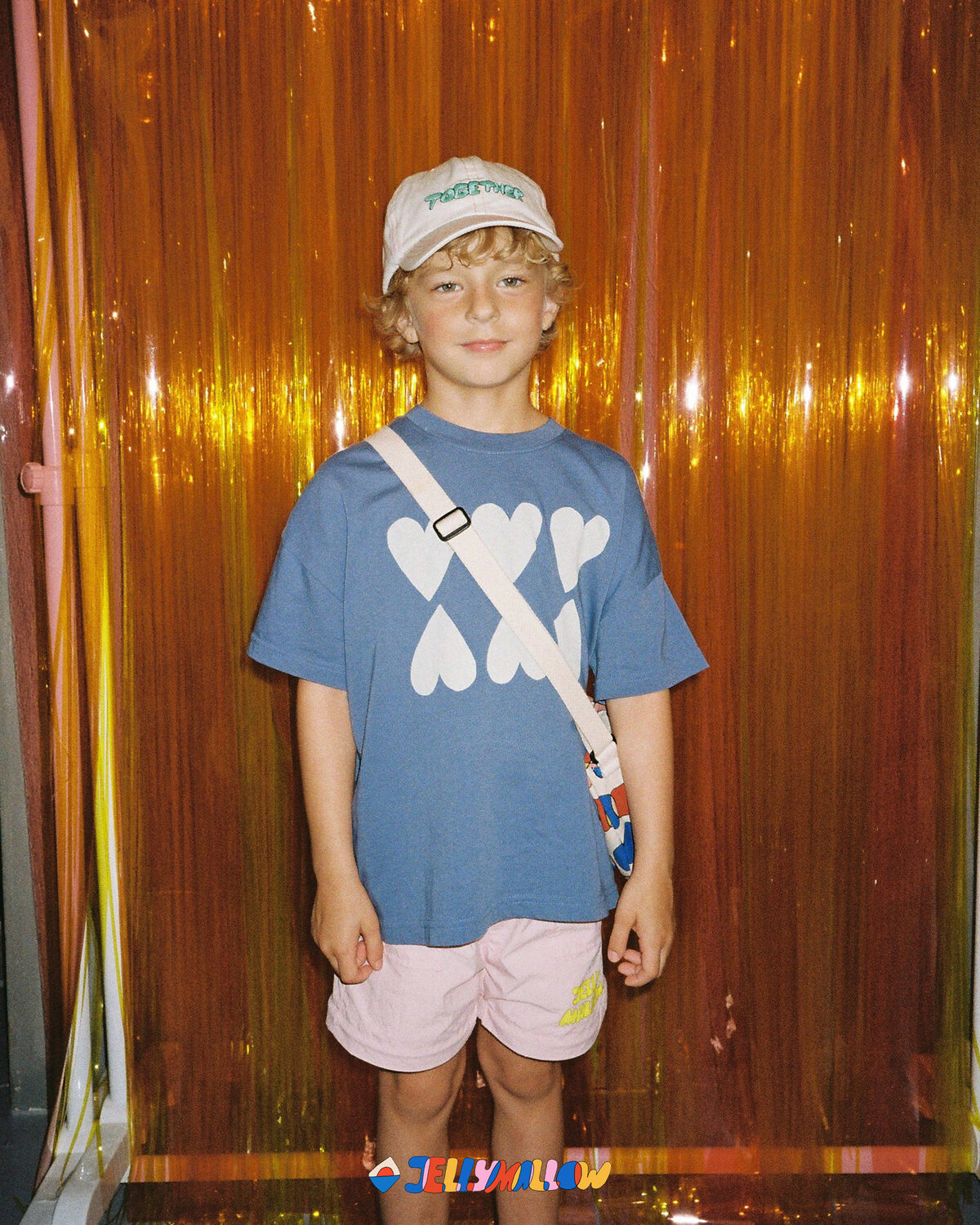 Blauwe Jelly Mallow T-shirt HEART T-SHIRT - large