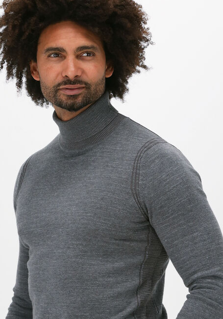 Grijze CAST IRON Coltrui ROLL NECK SLIM FIT COTTON HEAT - large