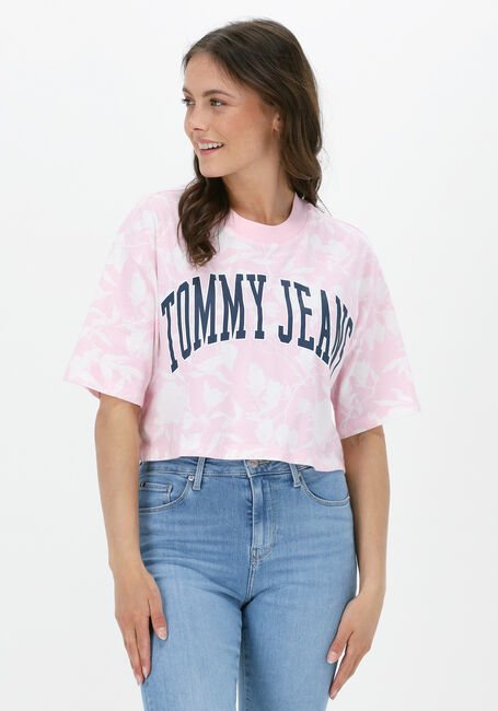 Roze TOMMY JEANS T-shirt TJW AOP COLLEGIATE T - large
