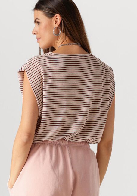 Beige BY-BAR T-shirt DIEDE SMALL STRIPE TOP - large