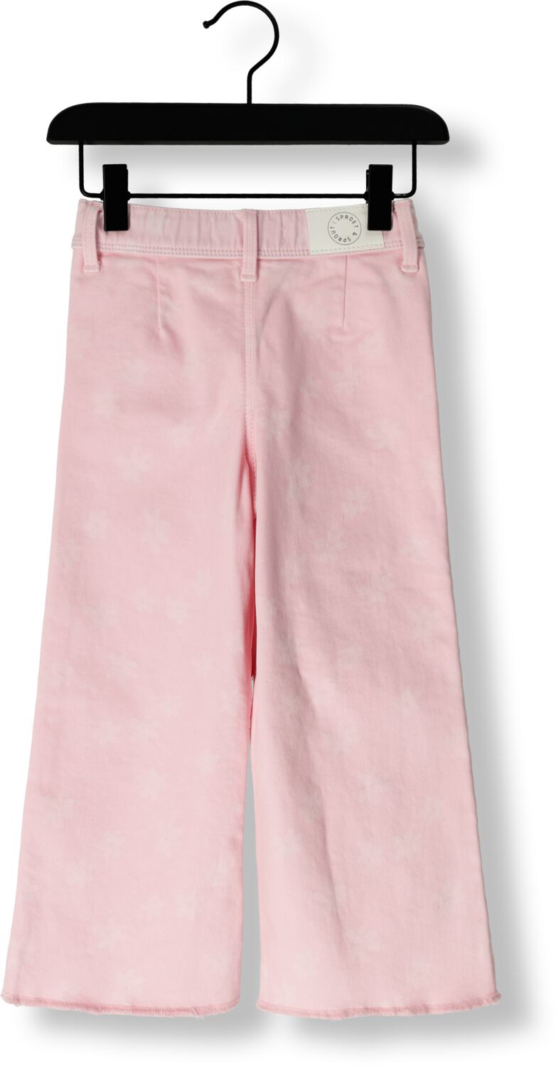 Sproet & Sprout Meisjes Broeken Flare Denim Pants Daisies Print Roze