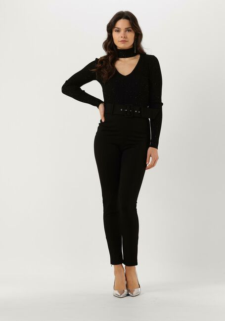 Zwarte GUESS Longsleeves LS MICRO SEQUIN RIB LEA SWTR - large