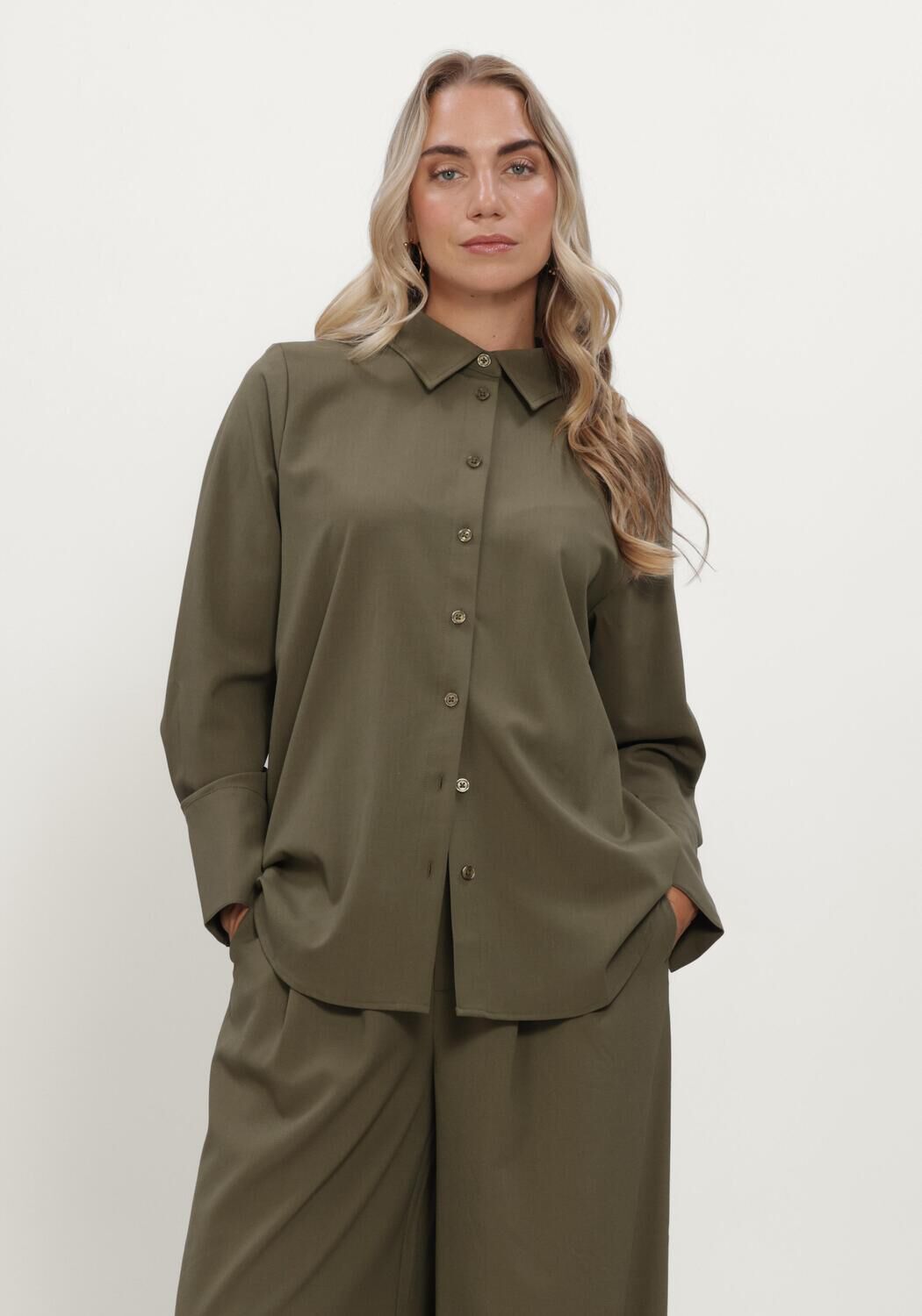 Groene MY ESSENTIAL WARDROBE Top MWHACE VITTA SHIRT - large