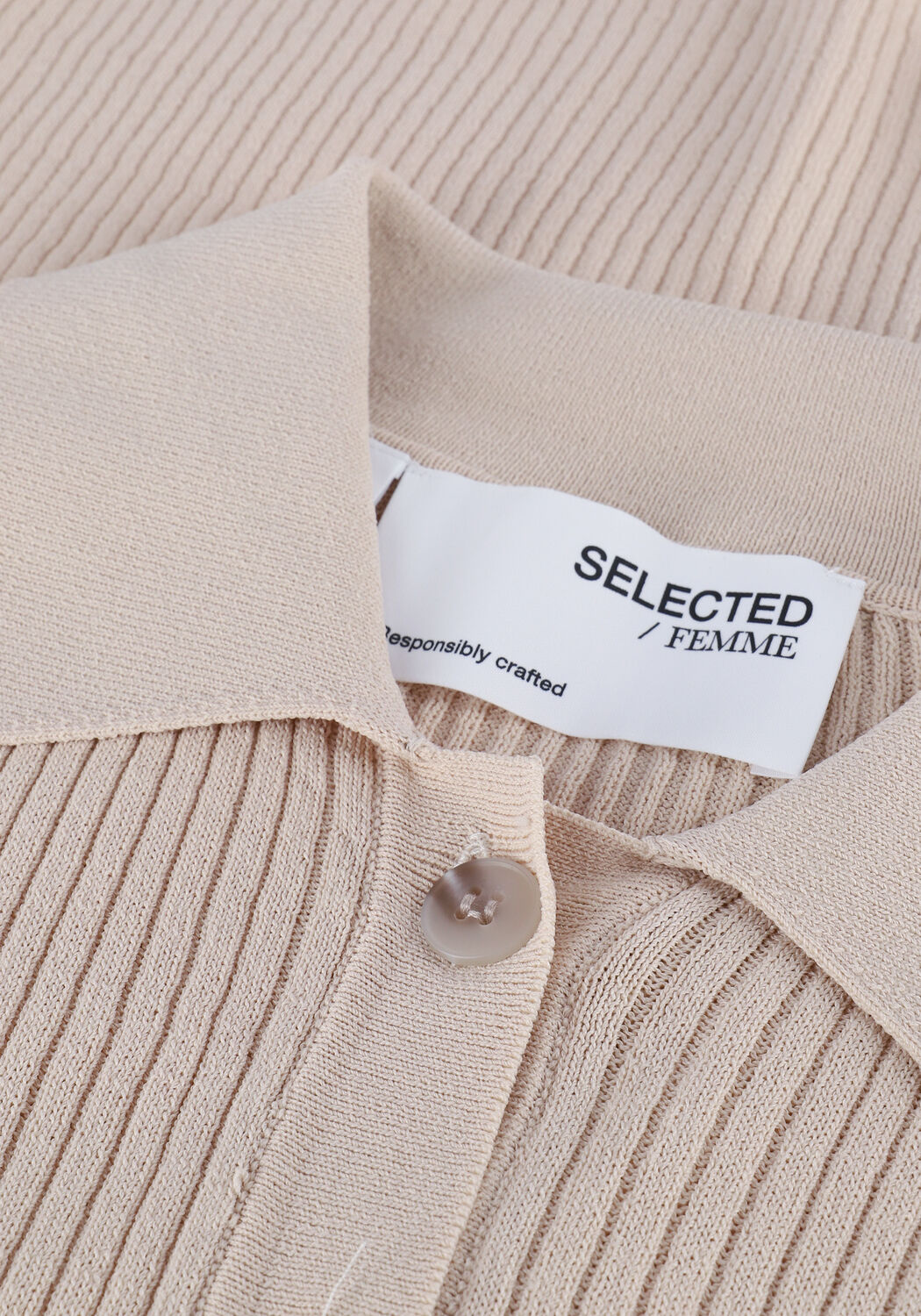 Ecru SELECTED WOMEN Polo ALLY LS KNIT - large