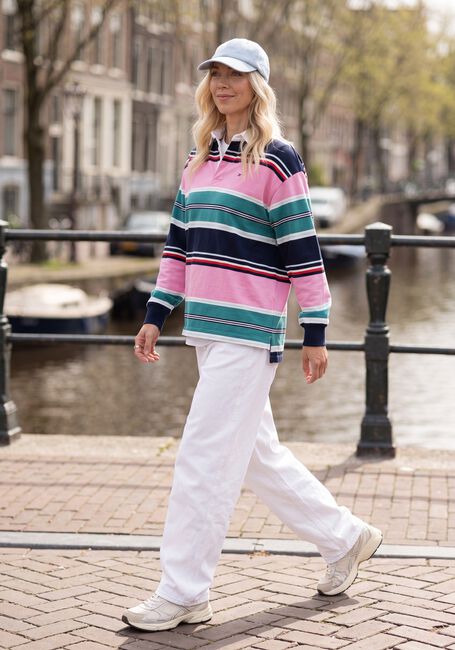 Multi TOMMY JEANS Trui TJW RLX MULTI STRIPE RUGBY EXT - large