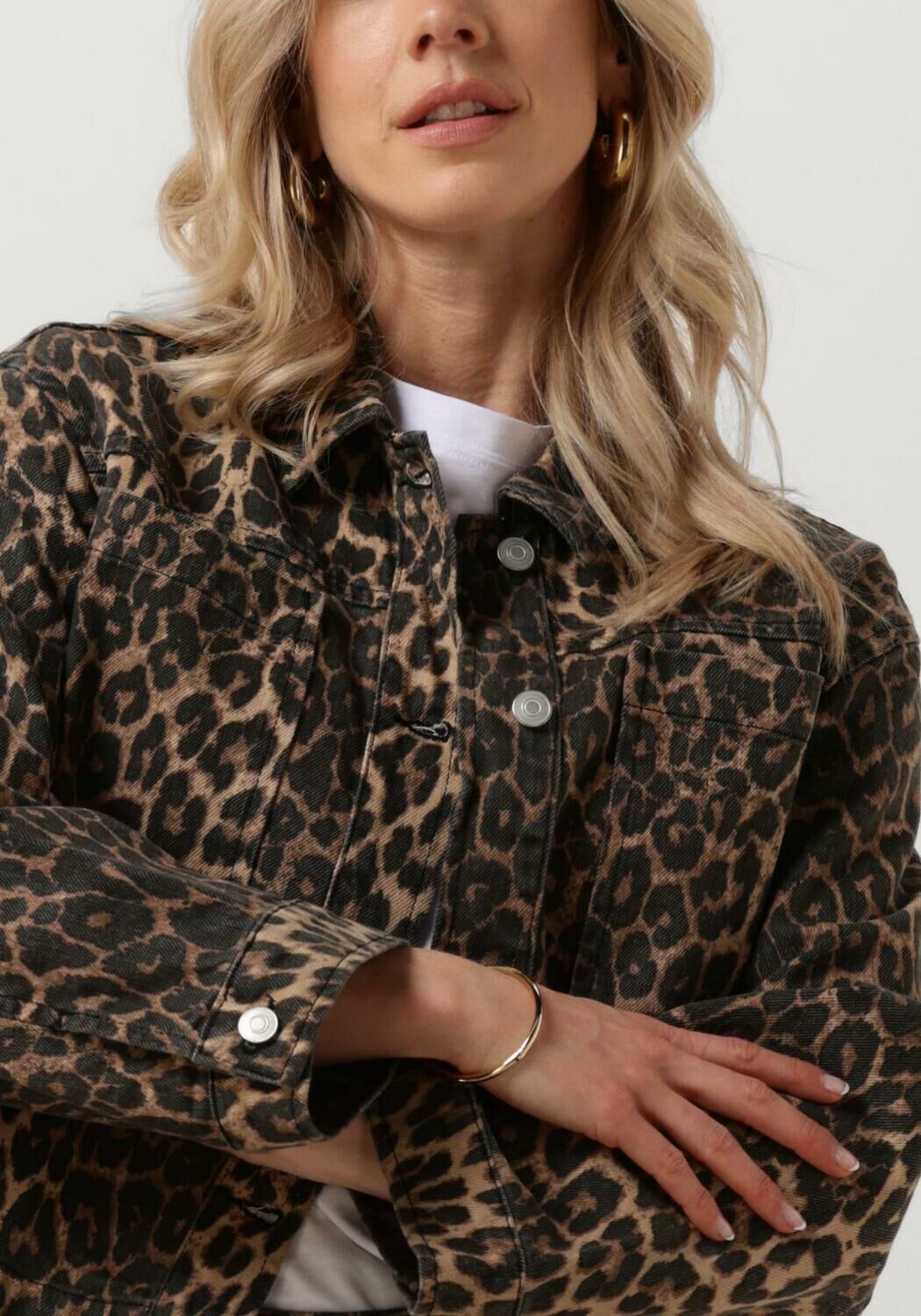 NEO NOIR Emilia Leopard Jacket Bruin