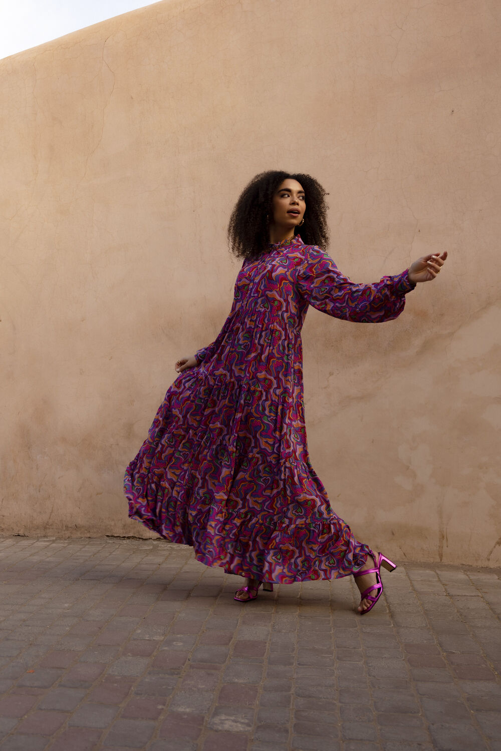 Paarse HARPER & YVE Maxi jurk MAX-DR LONG - large