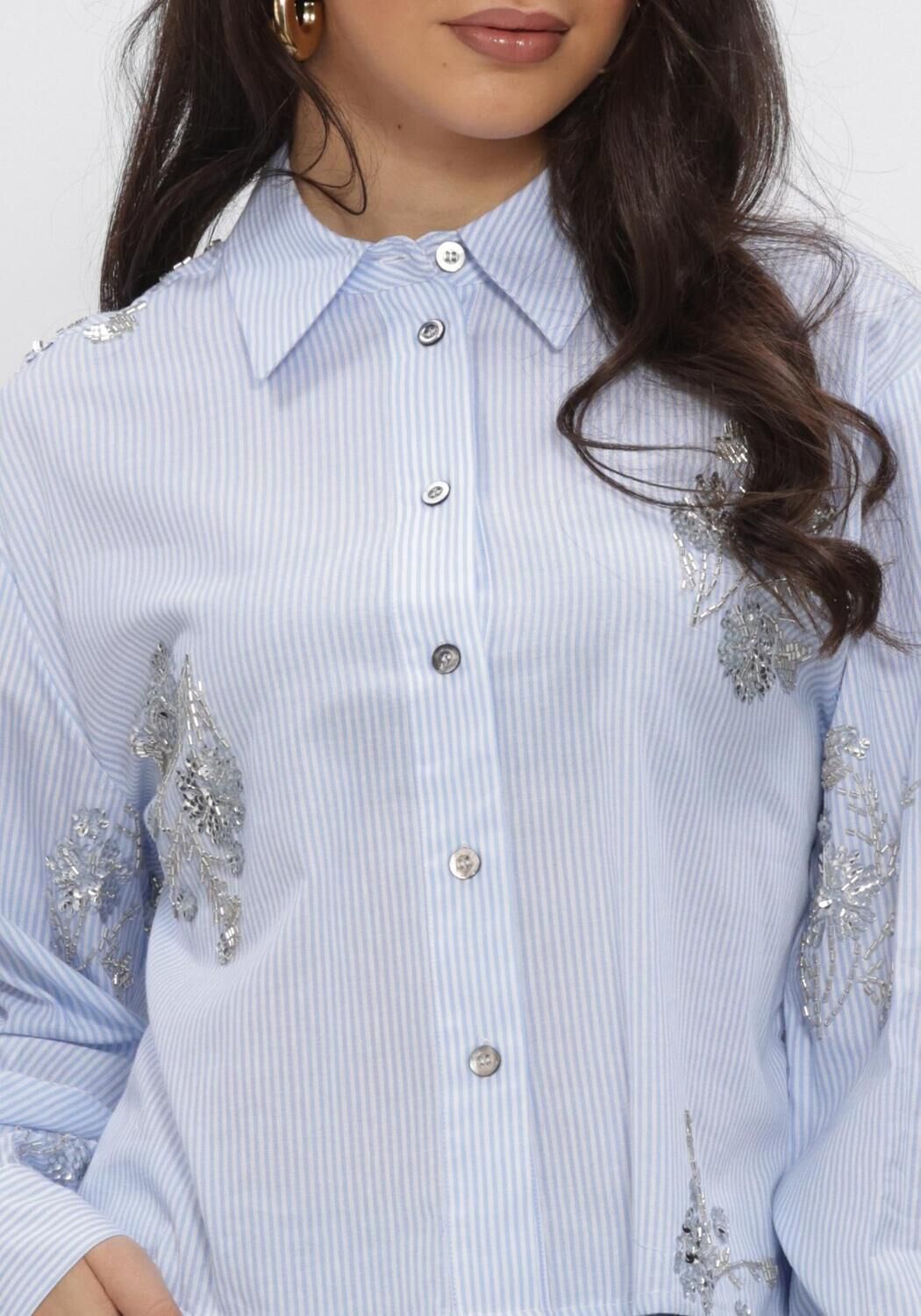 Blauwe NUKUS Blouses ADORA BLOUSE STRIPE - large