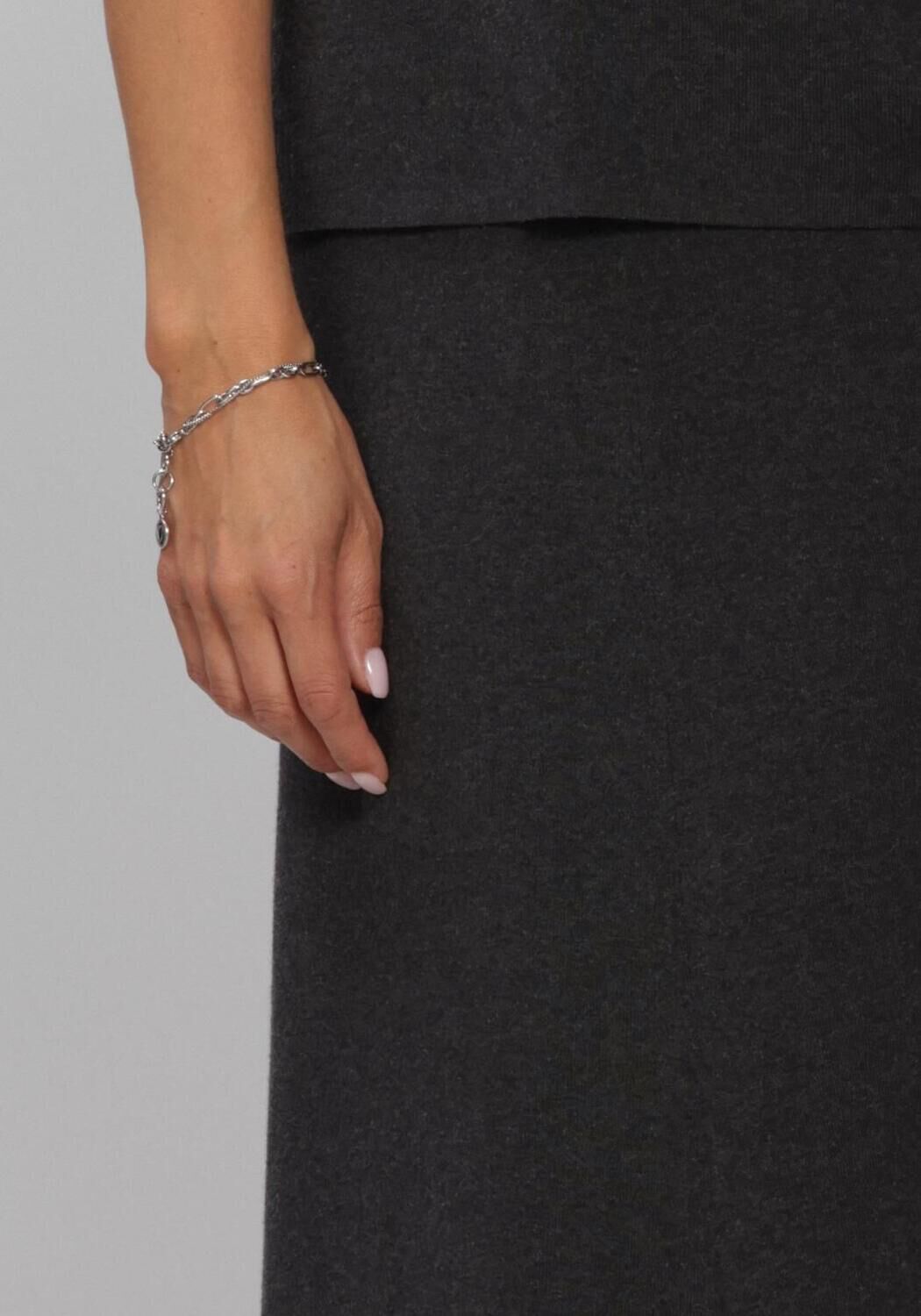 KNIT-TED Dames Rokken Veerle Skirt Donkergrijs