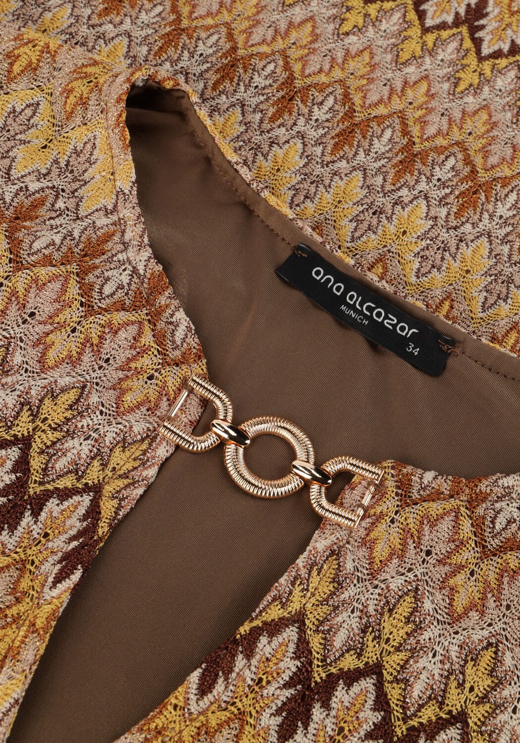 Beige ANA ALCAZAR Mini jurk TUNIC DRESS - large