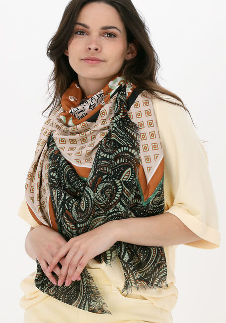Groene SUMMUM Sjaal TIGER SCARF PATCHWORK - large