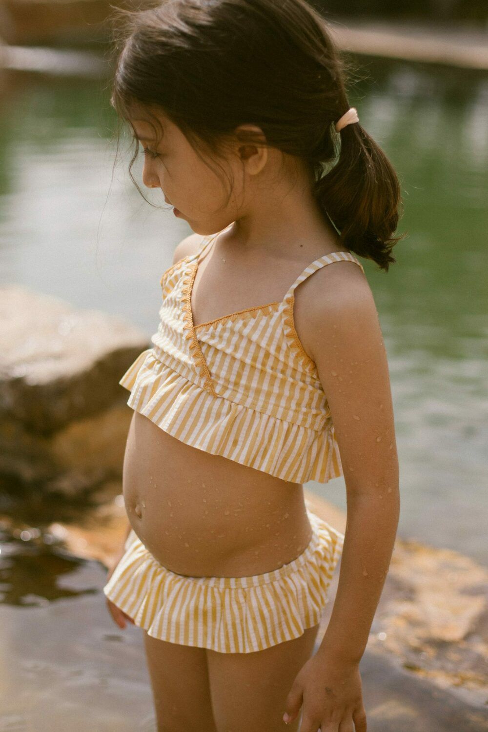 Butter yellow LIL' ATELIER Bikini's NMFFARROW SWIM SET - large