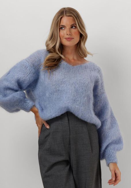 Lichtblauwe AMERICAN DREAMS Trui MILANA LS MOHAIR KNIT - large