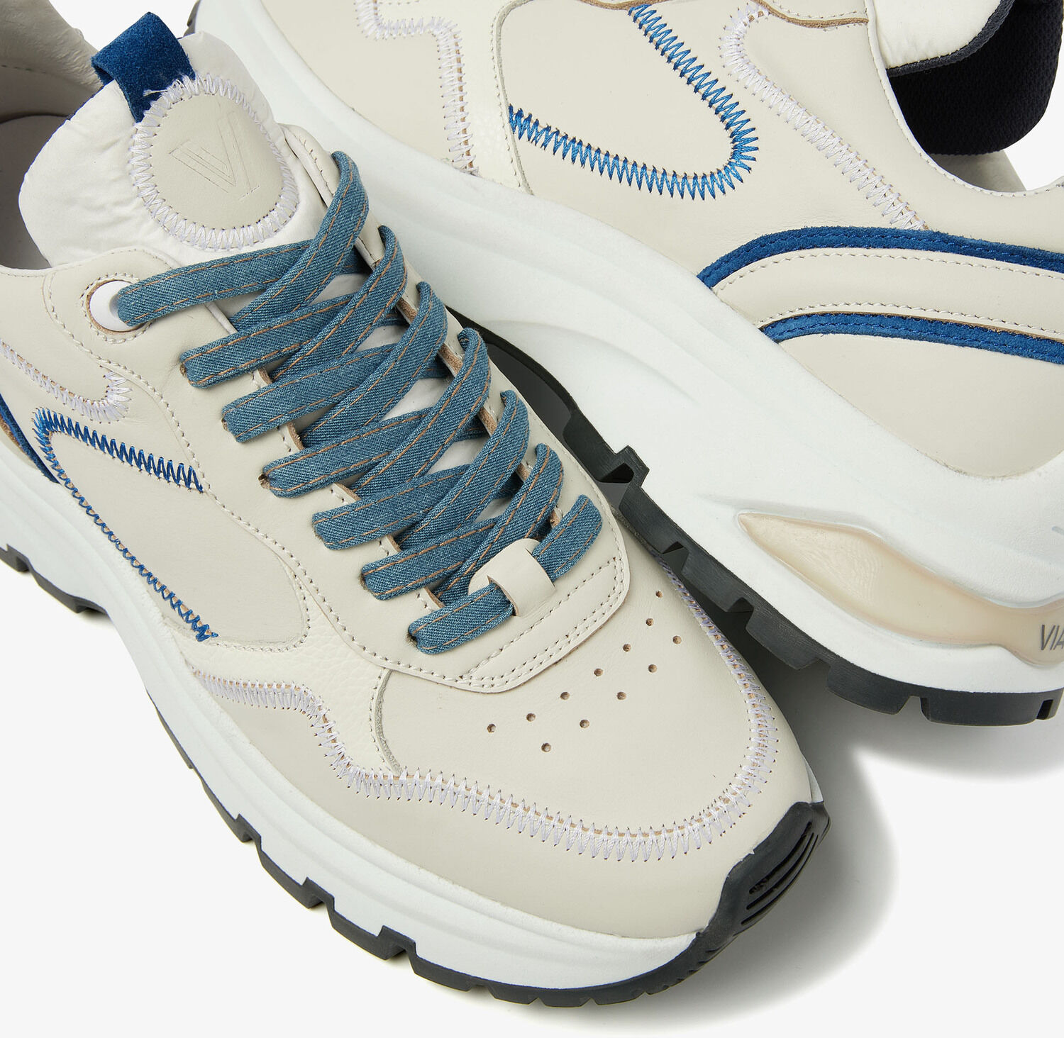 blauwe via vai lage sneakers liz dulce