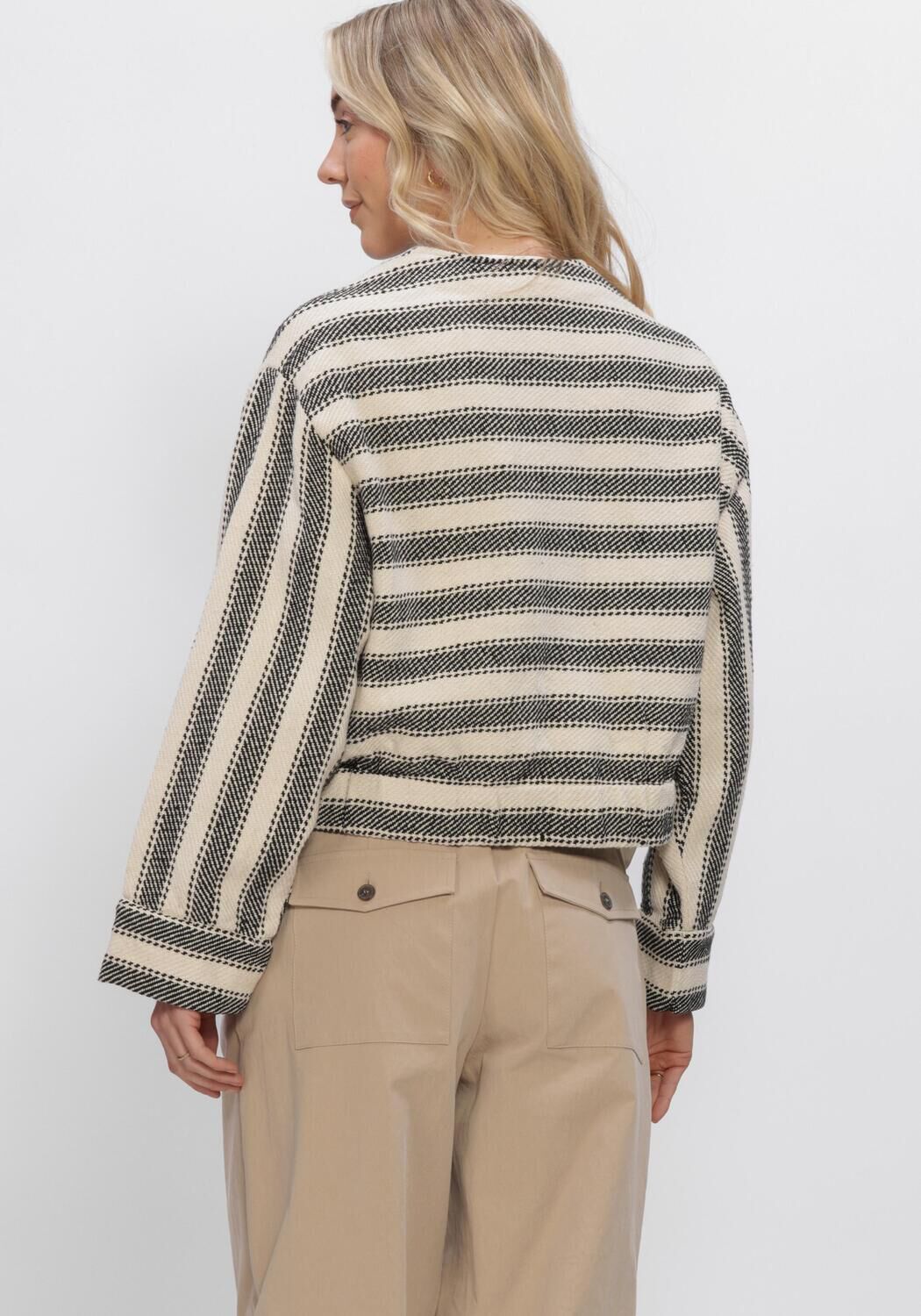 Zwarte SUMMUM Jassen JACKET STRIPE - large