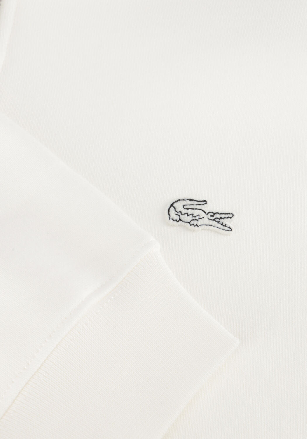 Creme LACOSTE Trui LOOSE FIT ZIP NECK FLEECE SWEATSHIRT - large