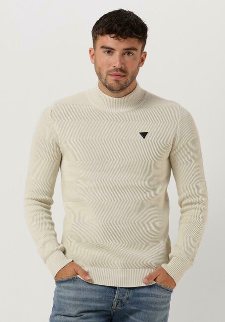Gebroken wit PUREWHITE Trui JAQUARD MOCKNECK WITH TRIANGLE BADGE ON CHEST - large