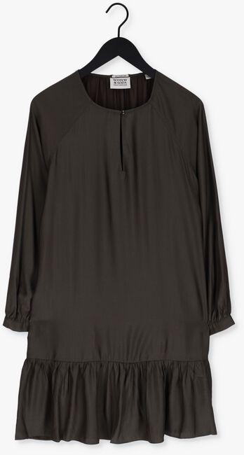 Antraciet SCOTCH & SODA Mini jurk EASY FIT LONG SLEEVE DRESS WITH SMOCK DETAILS - large