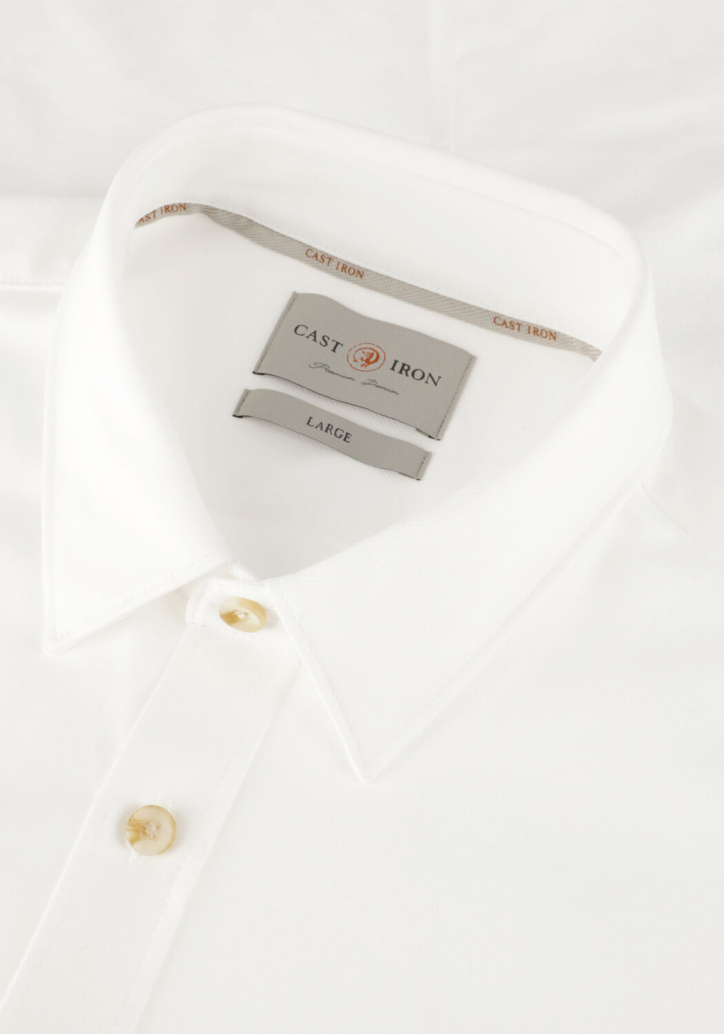 Witte CAST IRON Casual overhemd LONG SLEEVE SHIRT TWILL JERSEY 2 TONE - large