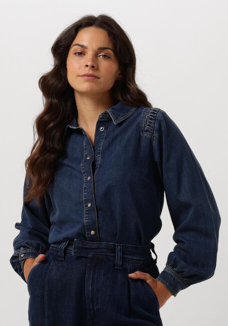 Blauwe SUMMUM Blouses DENIM BLOUSE LIGHTWEIGHT COTTON TENCEL - large