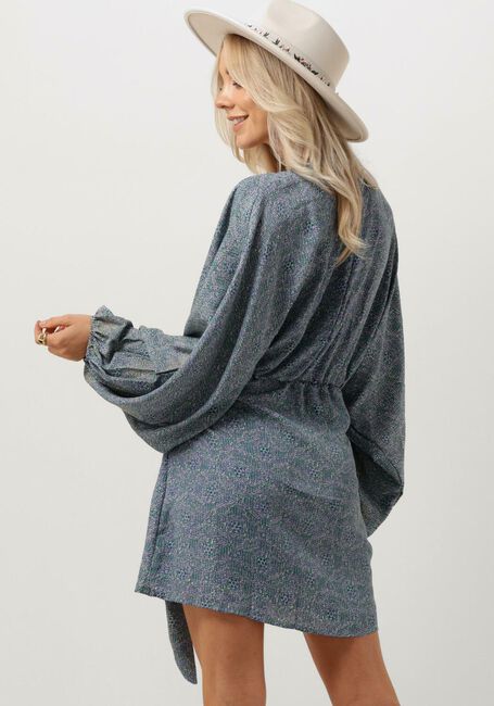 Lichtblauwe SISSEL EDELBO Mini jurk KATHLEEN SHORT WRAP DRESS - large