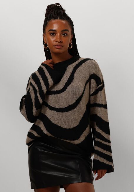 Zwarte OBJECT Trui OBJDIANA LO L/S KNIT PULLOVER - large