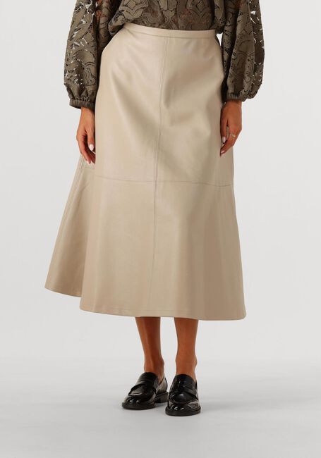 Beige SUMMUM Midirok SKIRT FAUX LEATHER - large