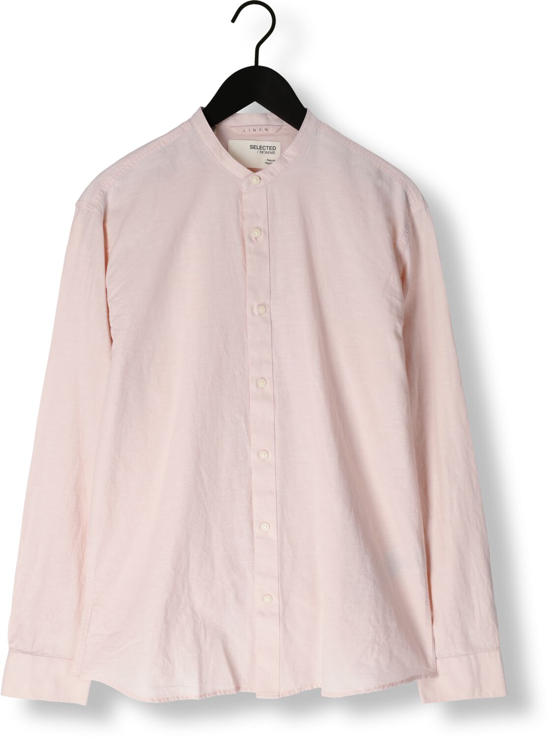 SELECTED HOMME Heren Overhemden Slhregnew-linen Shirt Ls Band Roze