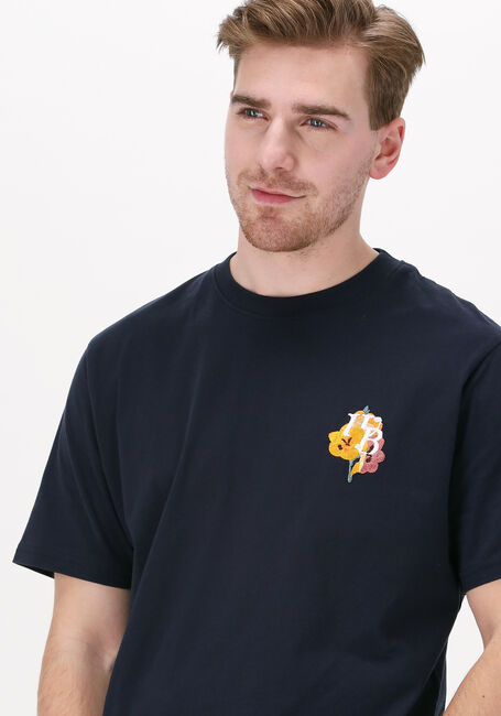 Donkerblauwe WOODBIRD T-shirt JOON FLOW TEE - large