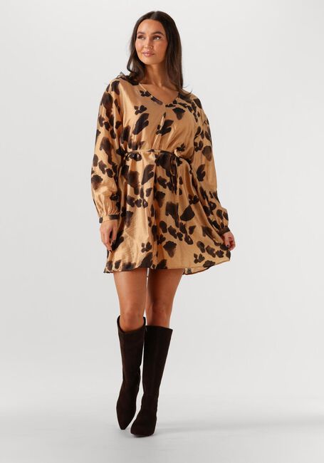 Camel MSCH COPENHAGEN Mini jurk MSCHNILLA ROMINA SHORT DRESS AOP - large