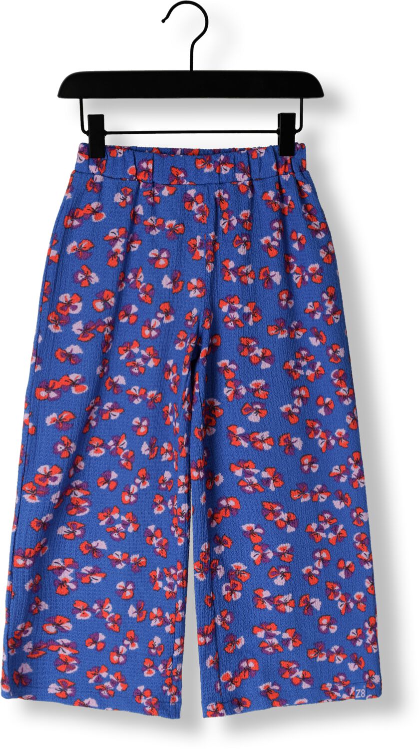 Z8 wide leg broek Mahina met all over print blauw roze