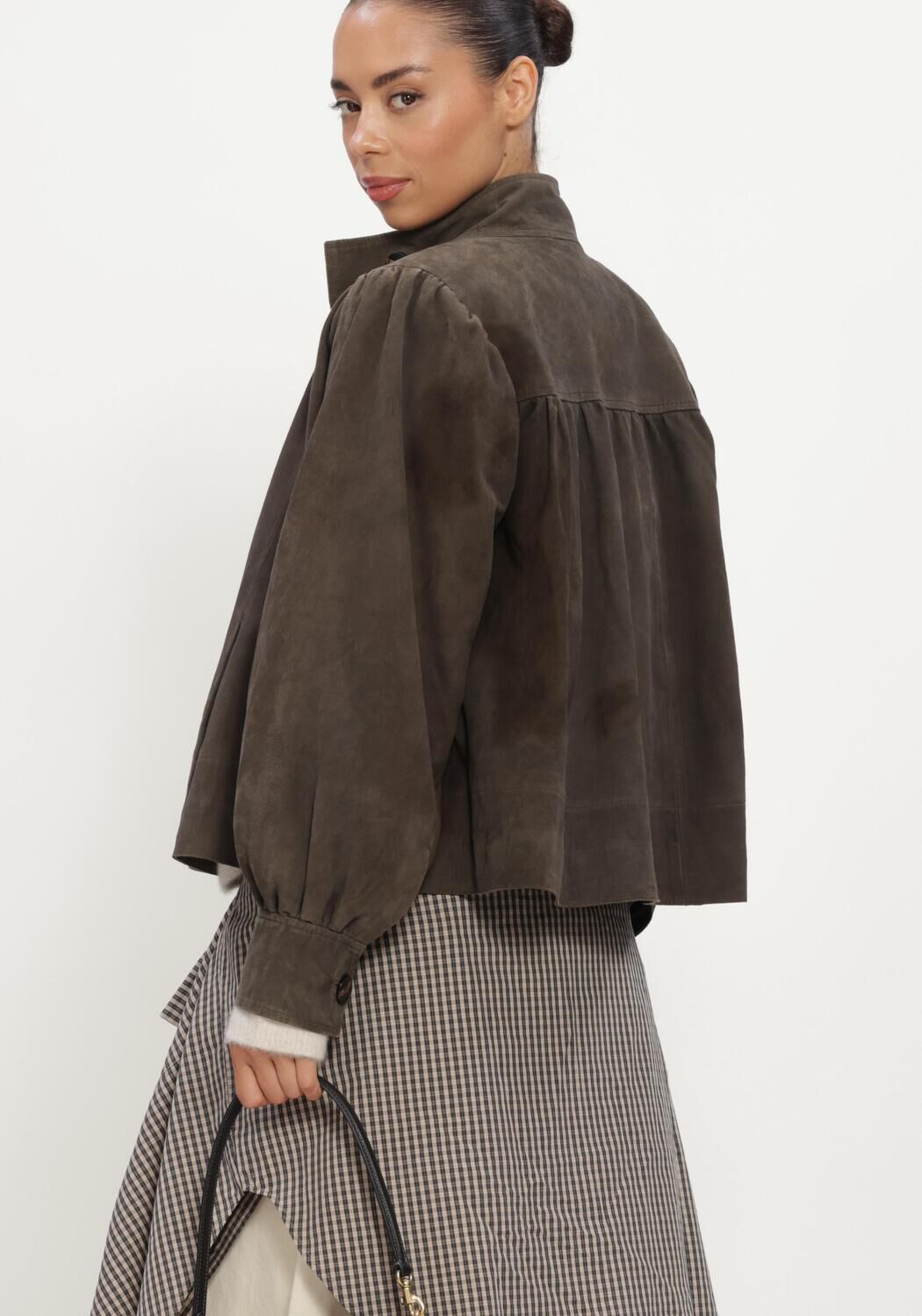 Zwarte SECOND FEMALE Jack ZONIE SUEDE JACKET - large