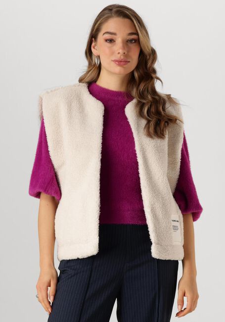 Ecru COLOURFUL REBEL Gilet YONI REBEL TEDDY GILET - large