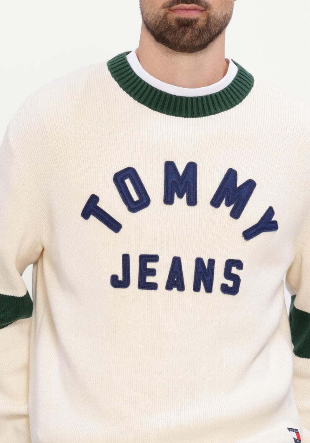Witte TOMMY JEANS Trui TJM REG NEW CLASSICS SWEATER EXT - large