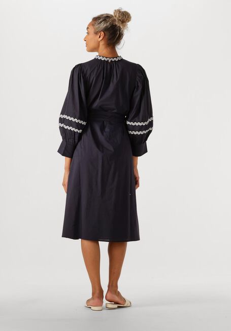 Donkerblauwe ANTIK BATIK Midi jurk DALI DRESS - large