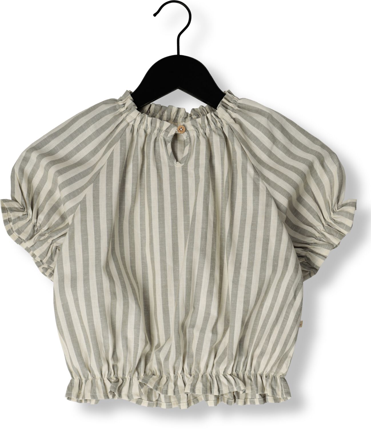 LIL' ATELIER MINI gestreepte top NMFDINO lichtgrijs ecru Meisjes Katoen Ronde hals 110