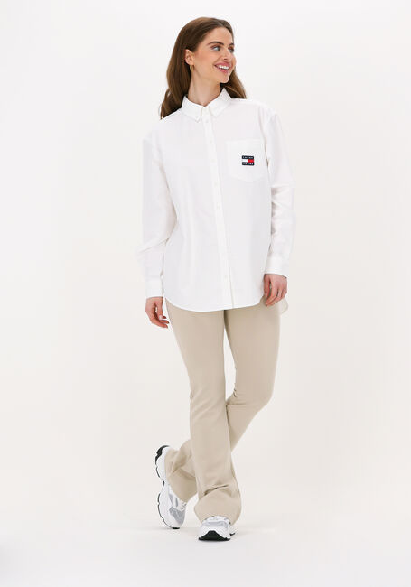 Witte TOMMY JEANS Blouses TJW BADGE BOYFRIEND SHIRT - large