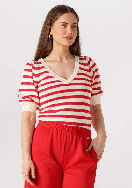 Rode POM AMSTERDAM Trui STRIPED SCARLET - large