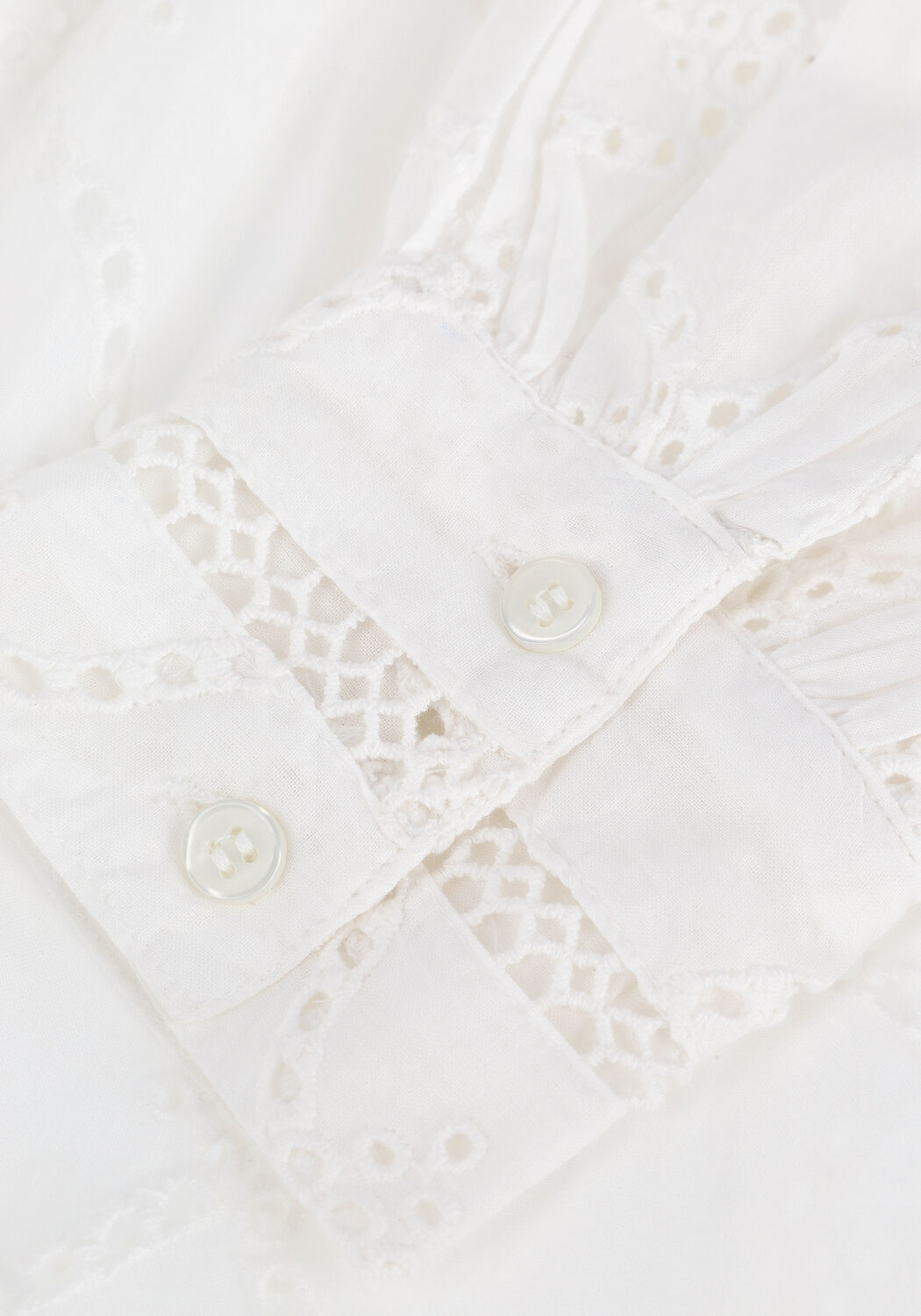 Witte COLOURFUL REBEL Maxi jurk SANDY BRODERIE ANGLAISE MAXI KIMONO DRESS - large