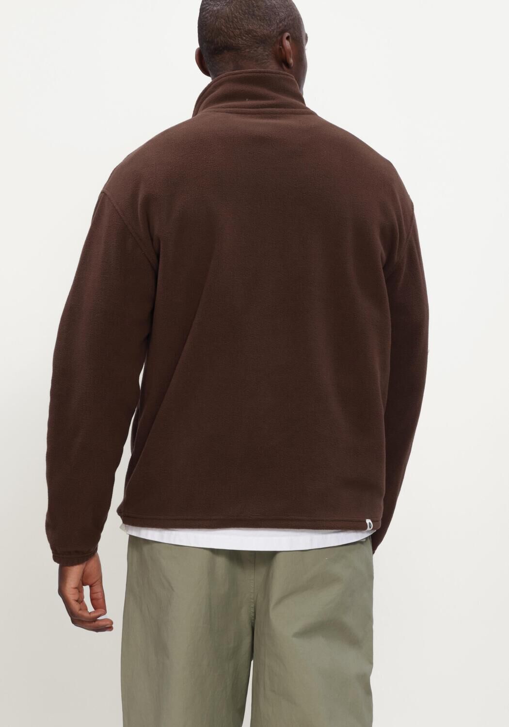 Bruine ANERKJENDT Trui AKTONI FLEECE HALF ZIP SWEAT - large