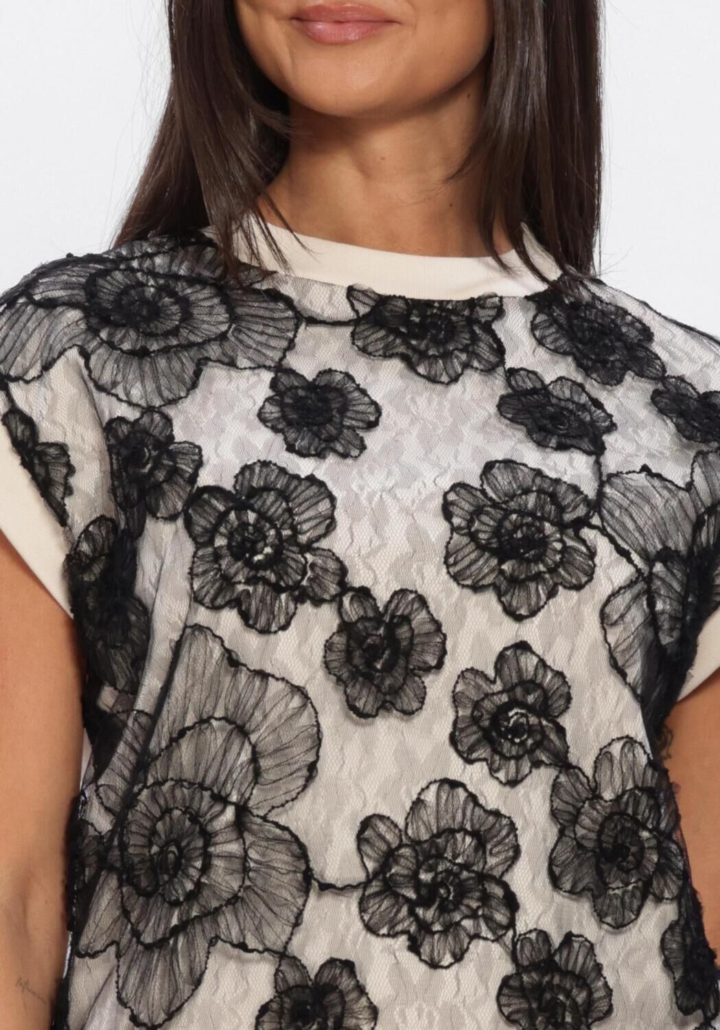 Gebroken wit SUMMUM Tops & T-shirts TOP BIG FLOWER - large