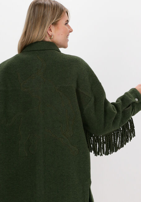 Donkergroene ALIX THE LABEL Mantel FELTED WOOL JACKET - large