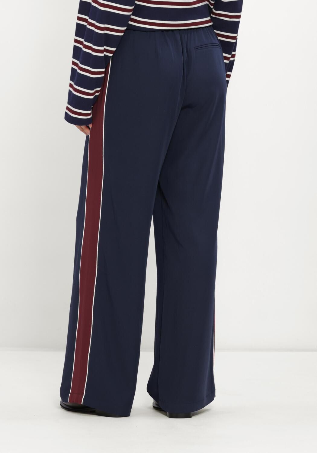 Donkerblauwe CATWALK JUNKIE Wijde broek TRACKSUIT TROUSERS WITH PIPING - large