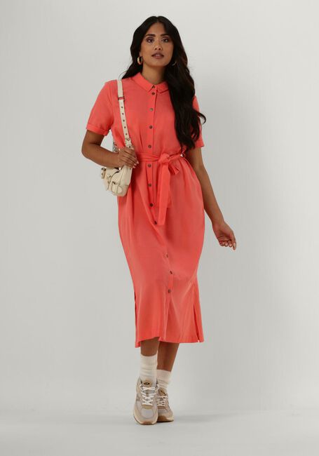 Koraal OBJECT Midi jurk OBJTILDA ISABELLA S/S DRESS - large