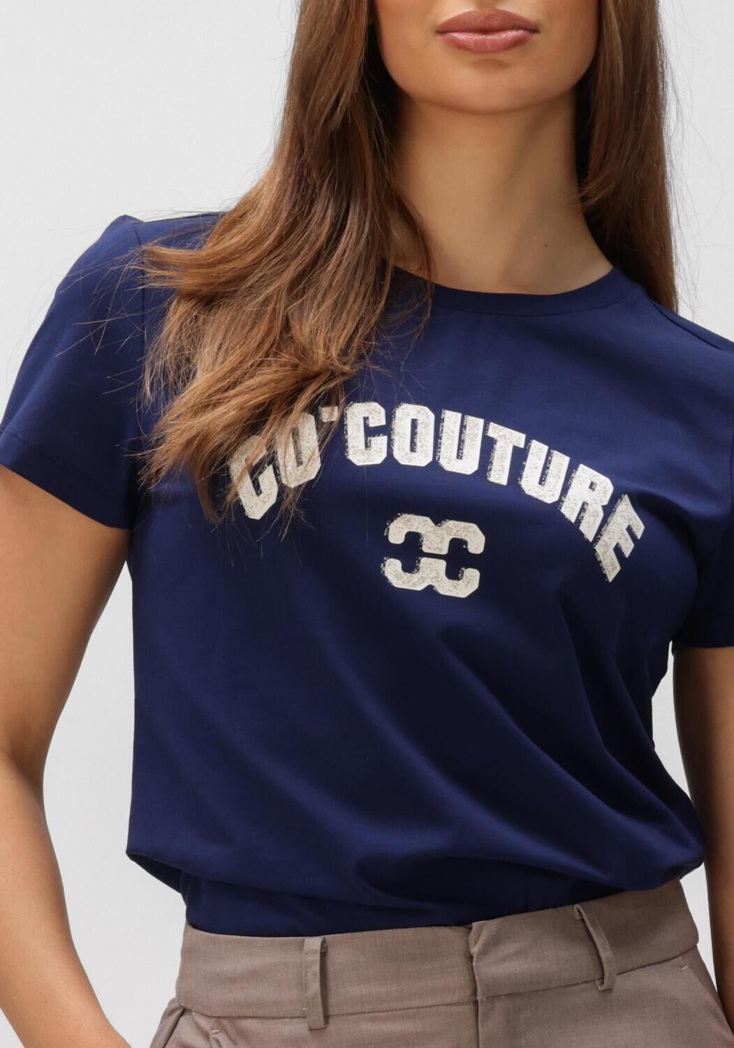 Donkerblauwe CO'COUTURE T-shirt COCOUTURE LOGO TEE - large