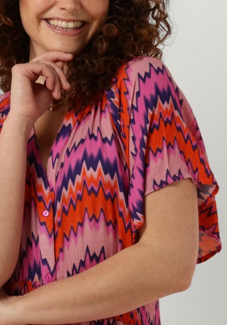 Roze FREEBIRD Midi jurk WV-AOP-CRINKLE-VIS-23-1 - large