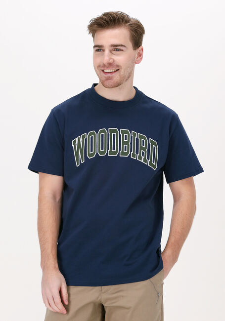 Donkerblauwe WOODBIRD T-shirt RICS BALL TEE - large