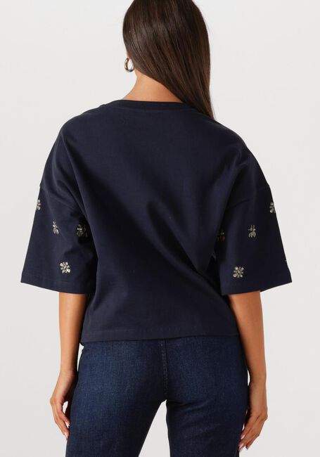 Donkerblauwe SUMMUM T-shirt EMBELLISHED SHORTSLEEVE - large